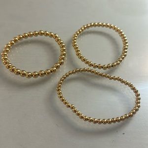 Pack of 3 Gold Beaded Bracelets.